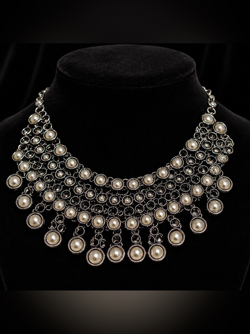 Elegant Silver and Gold Statement Necklace